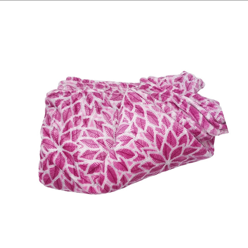 پتو مسافرتی مدل برگ مخملی کد 3 سایز 220×200 سانتی متر