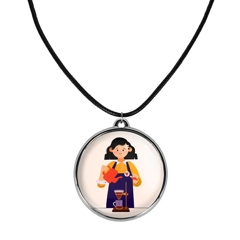 گردنبند خندالو مدل باریستا کافه چی کد 2813728138