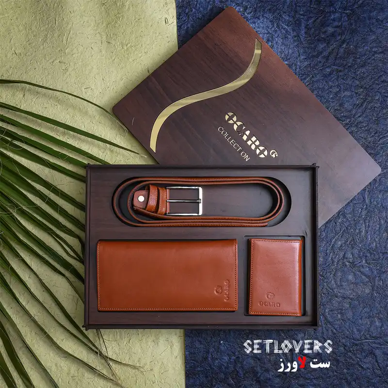 ست هدیه مردانه مدل چرم اصل S1014