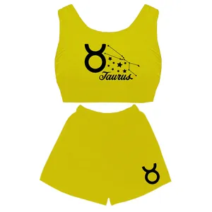 ست نیم تنه و شلوارک زنانه مدل  اردیبهشت ماه کد D41 رنگ زرد