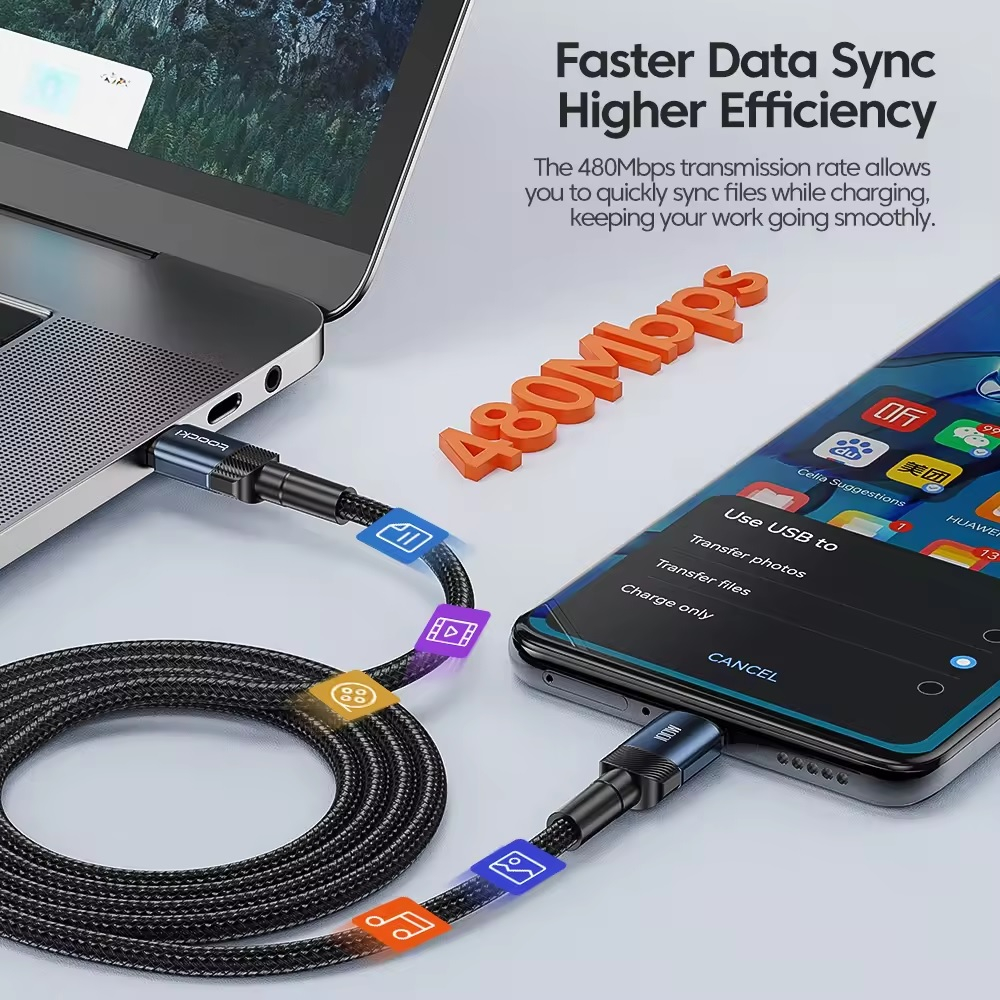کابل تبدیل USB-C توکی مدل 100W TQ-X12 طول 1 متر