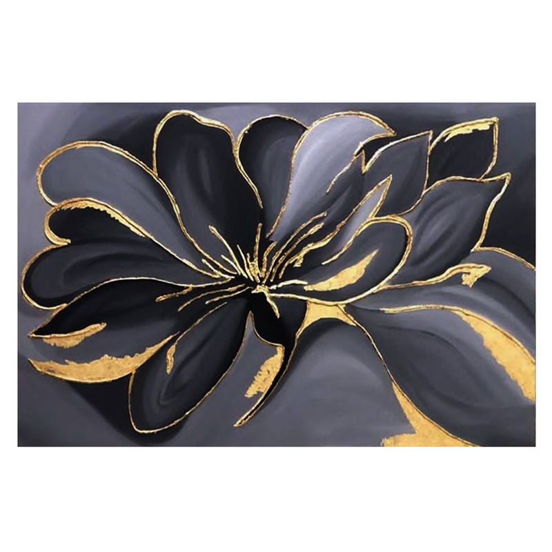 تابلو نقاشی ورق طلا طرح گل دکوراتیو کد a25