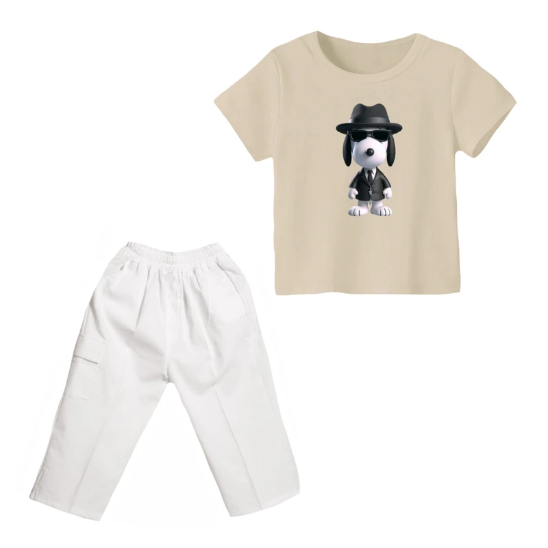 ست تی شرت و شلوارک پسرانه مدل اسنوپی کد ۲۹