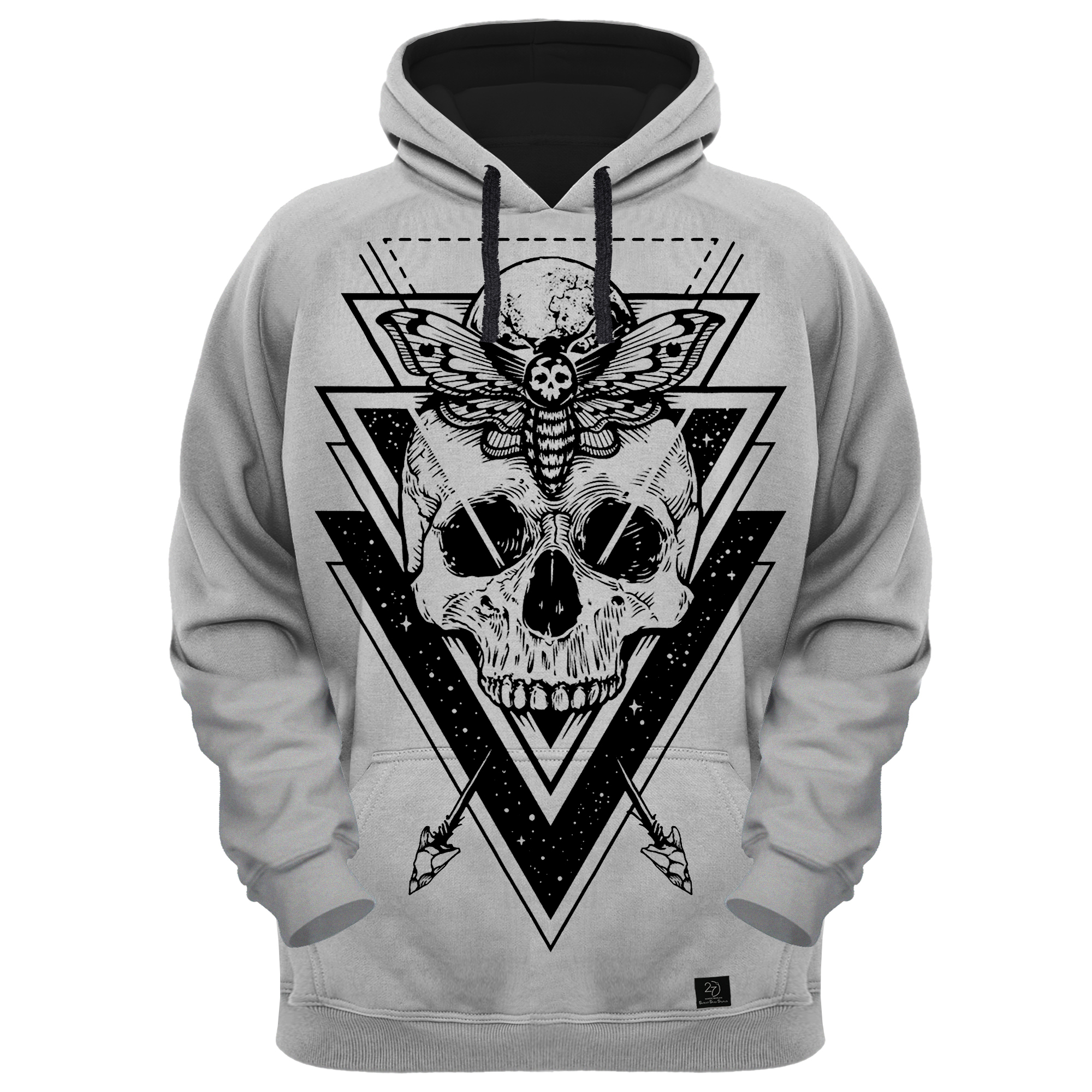 هودی مردانه 27 مدل اسکلت و پروانه کد ALP77 رنگ طوسی