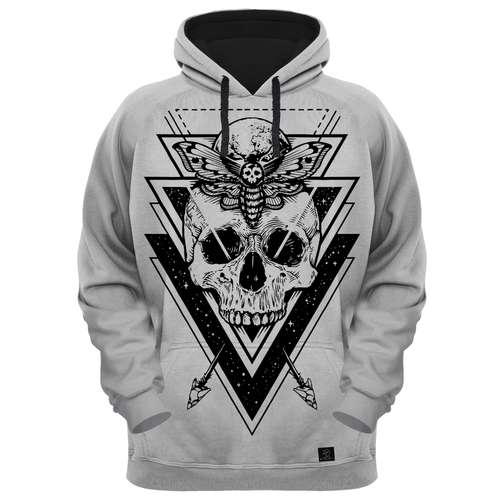 هودی مردانه 27 مدل اسکلت و پروانه کد ALP77 رنگ طوسی