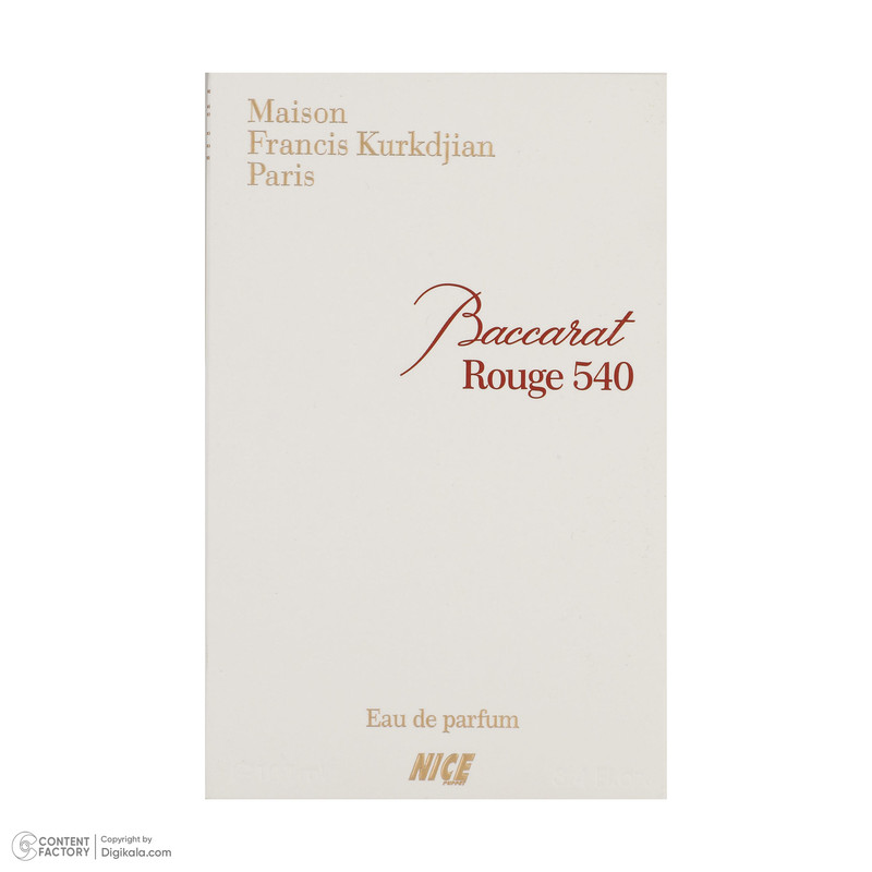 ادوپرفیوم زنانه نایس مدل باکارات رژ حجم 100 میلی‌لیتر