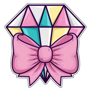 استیکر دیواری کودک مدل الماس و پاپیون کد 115