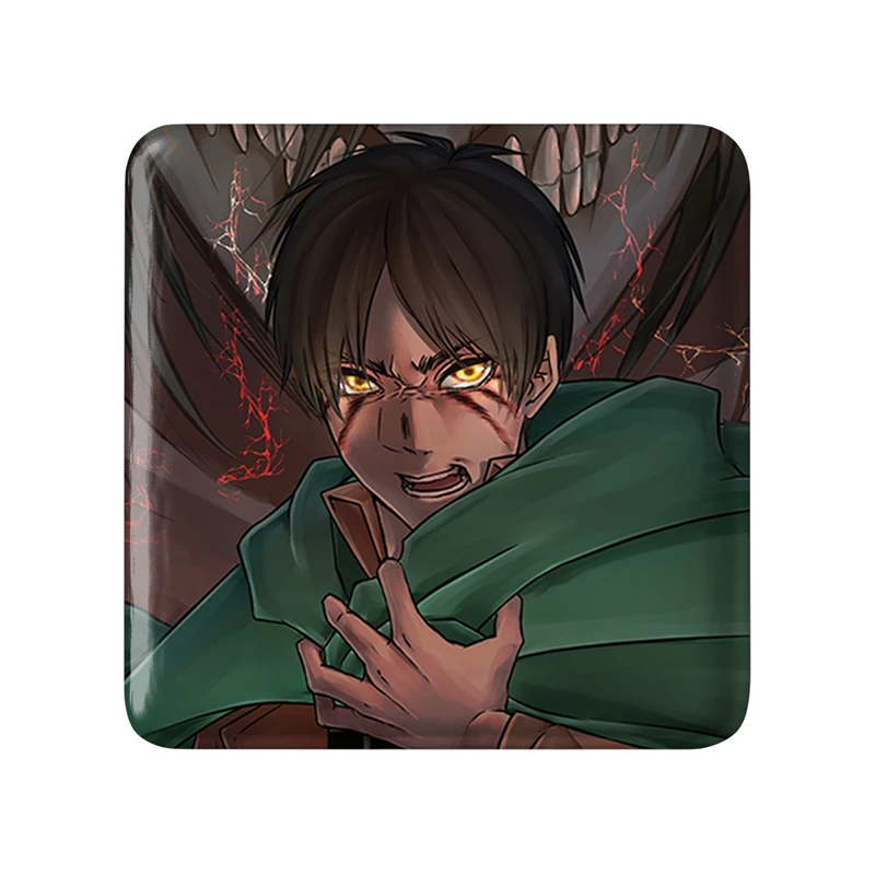 مگنت خندالو طرح ارن یگر انیمه اتک آن تایتان Attack on Titan  مدل مربعی کد 18551