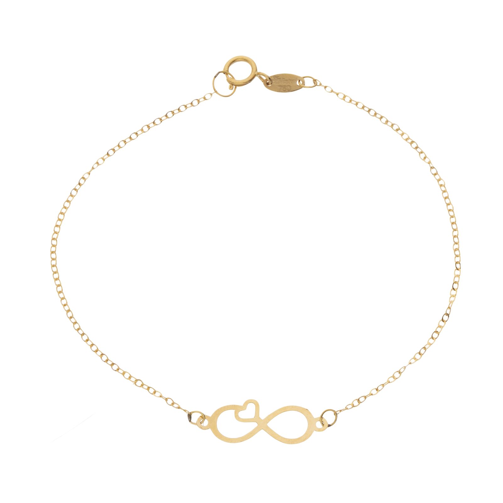 دستبند طلا 18 عیار زنانه مایا ماهک مدل MB1330 طرح بینهایت و قلب -  - 1