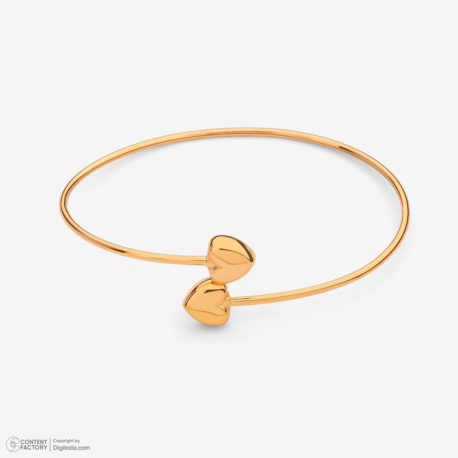 بنگل طلا 18 عیار زنانه حافا گلد مدل قلب کد bn009 -  - 6