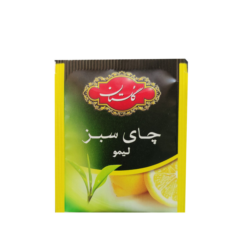 چای سبز کیسه ای با طعم لیمو گلستان بسته 50 عددی