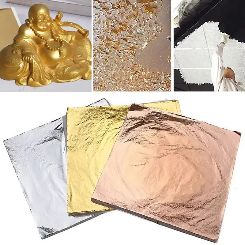 ورق طلاو مس و نقره کرند کد GSC16 بسته 15 عددی به همراه چسب