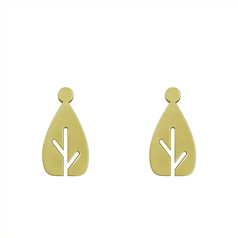 گوشواره طلا 18 عیار زنانه مدوپد مدل برگ کد GA1-15955