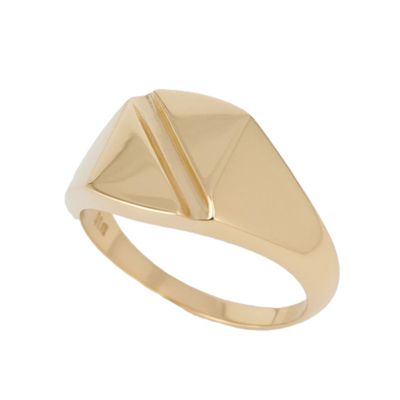 انگشتر طلا 18 عیار زنانه رضا گلد مدل مربع سایز 56