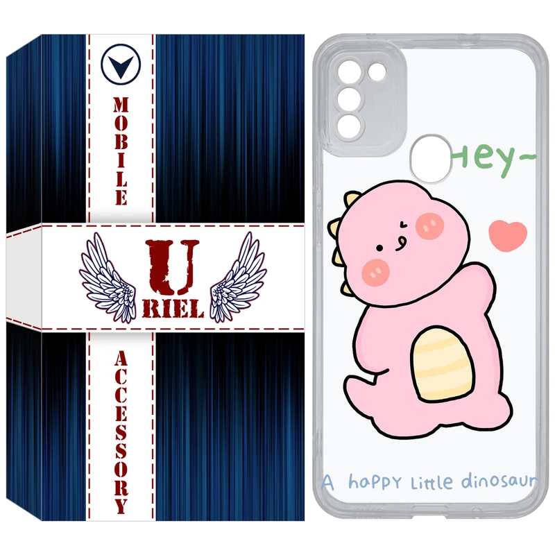کاور یوریل مدل Clear کد 26 طرح دایناسور صورتی مناسب برای گوشی موبایل سامسونگ Galaxy A11 / M11