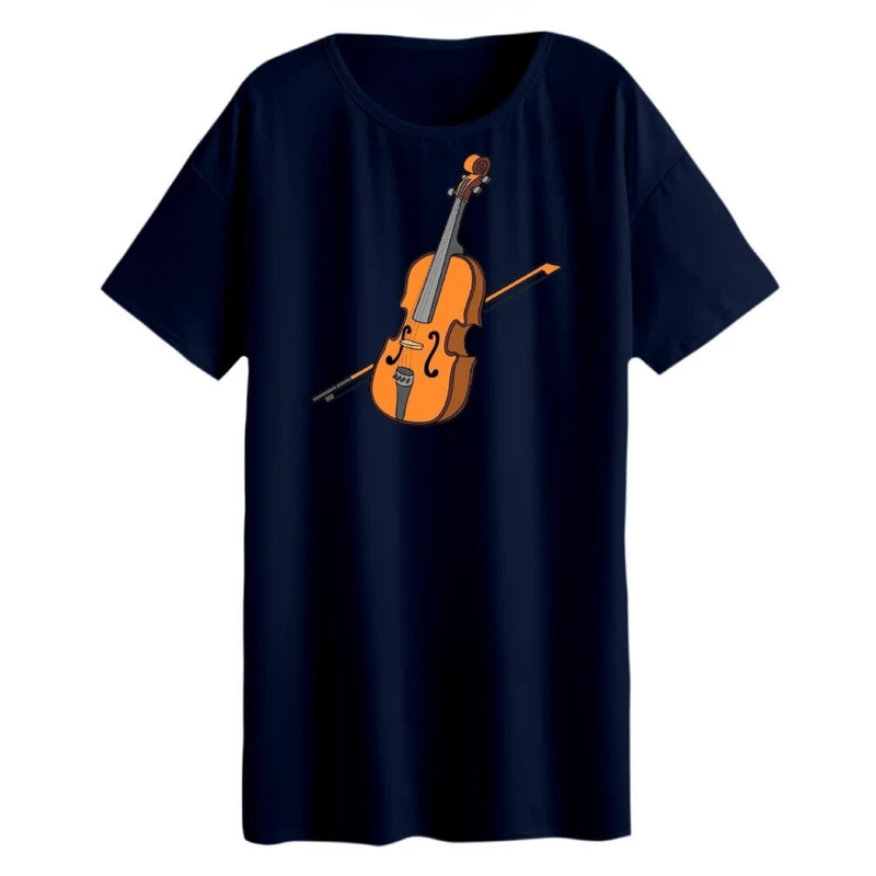 تی شرت لانگ زنانه مدل  ویولن کد 1