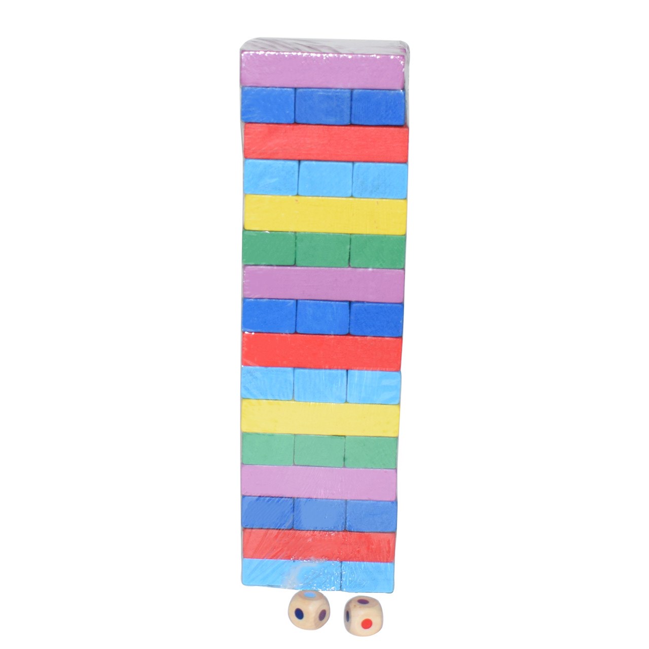 بازی فکری جنگا 51 تکه رنگی مدل Wood toys