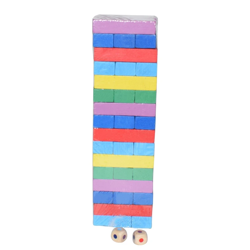 بازی فکری جنگا 51 تکه رنگی مدل Wood toys