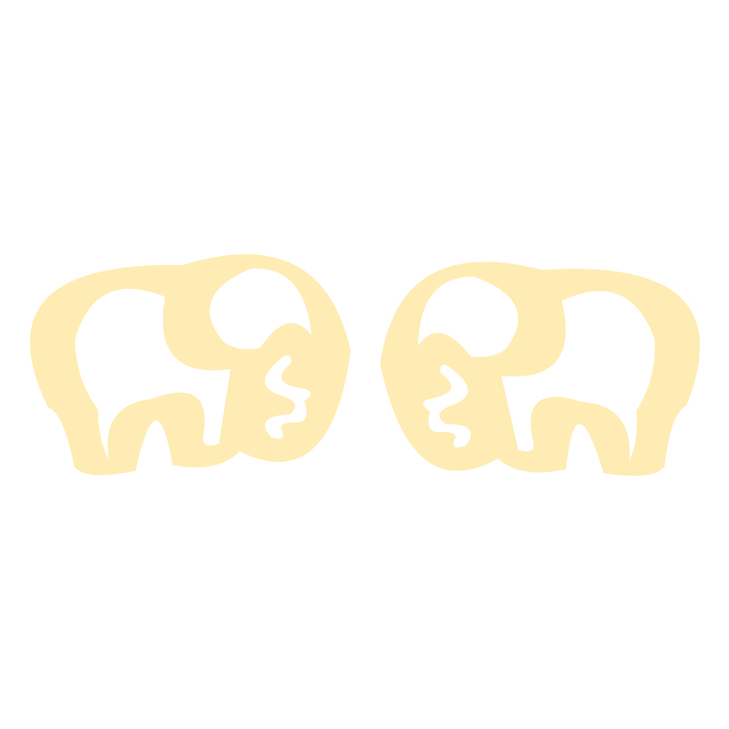 گوشواره طلا 18 عیار زنانه کرابو طرح فیل مدل Kr5165