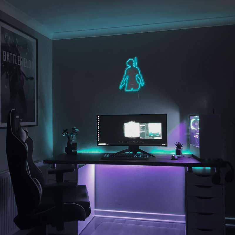 چراغ دیواری نئون دیزاین طرح Pubg_TBL