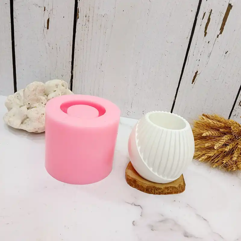 قالب مدل گلدان طرح کروی شیاردار