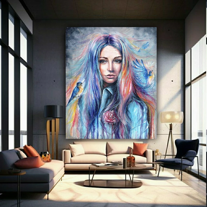  پوستر دیواری طرح نقاشی آبرنگی مدل دختر کد BK1567