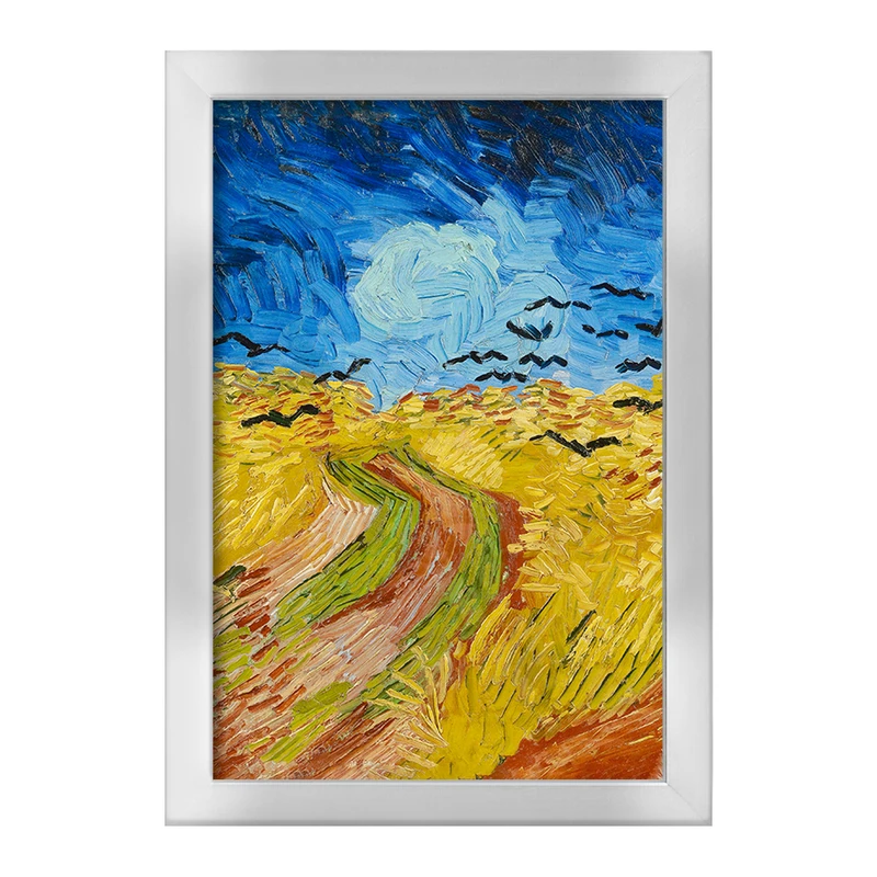 تابلو خندالو طرح مزرعه گندم با کلاغ ها ونسان ونگوگ (Van Gogh) کد 36802