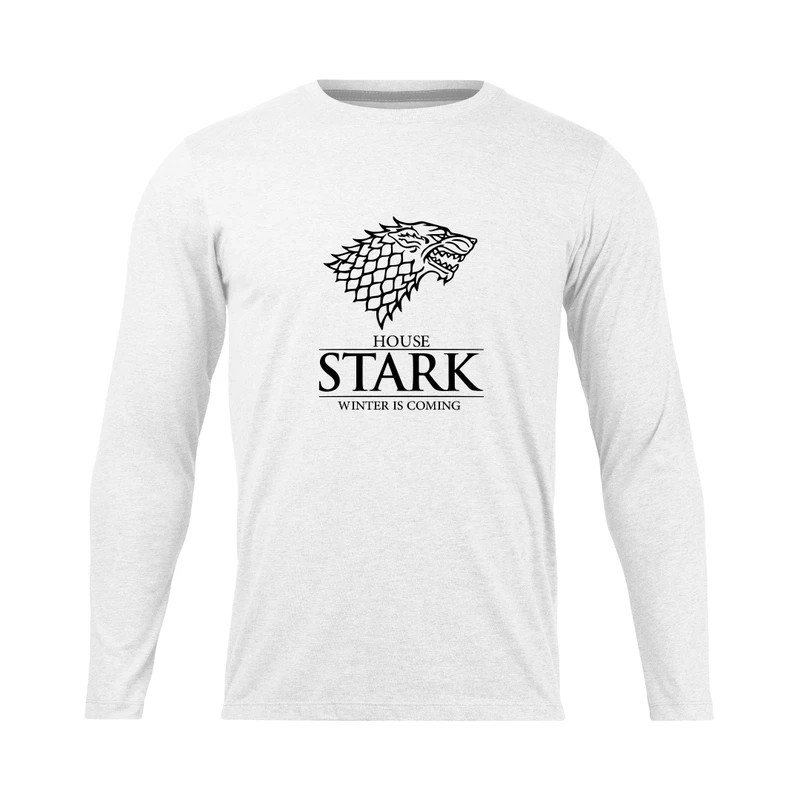 تی شرت آستین بلند مردانه مدل   winter is coming_N1_0431 رنگ سفید