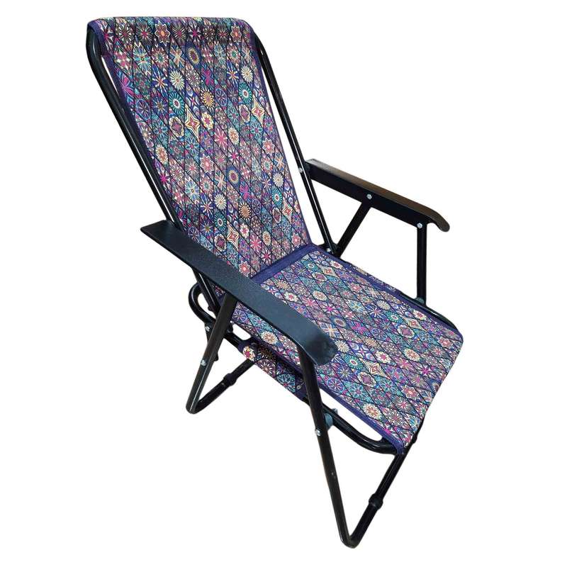 صندلی ساحلی مدل دسته فلز نشکن طرح هنر کاشی