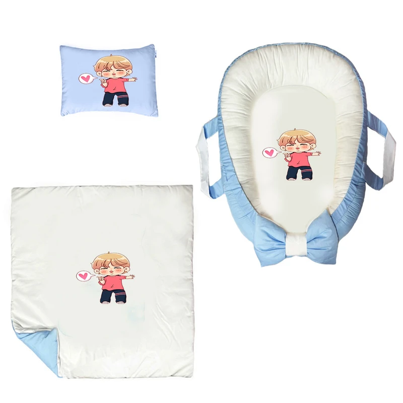 سرویس خواب سه تکه نوزاد ناریکو مدل گارد محافظ دار طرح پسربچه کد 0345