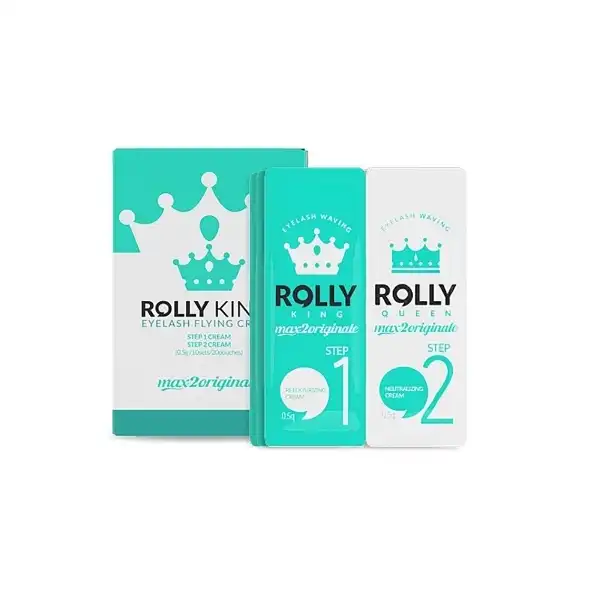 مجموعه لیفت ابرو و مژه رولی کینگ مدل max2 وزن 2 گرم بسته 4 عددی