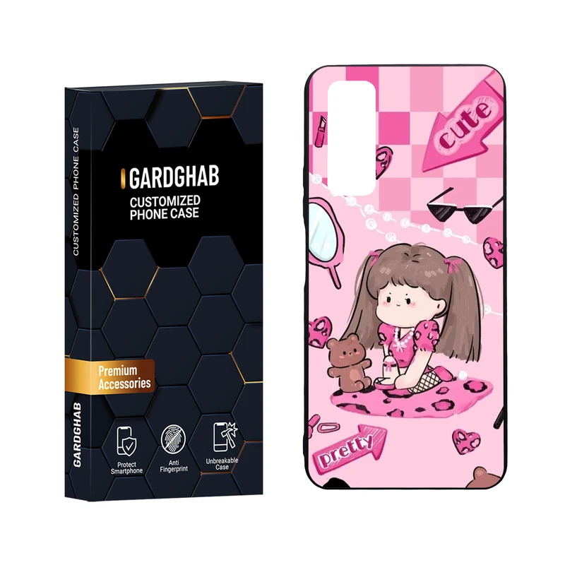 کاور گارد قاب مدل دور ژله ای پشت گلس دخترانه مناسب برای گوشی موبایل هوآوی Y7a