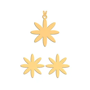نیم ست طلا 18 عیار زنانه فرشته طرح گل WHSL-000234