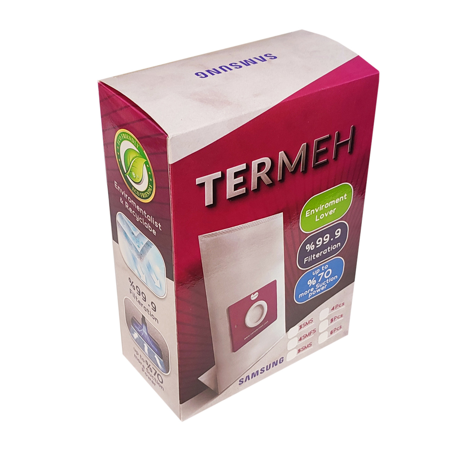 پاکت جاروبرقی ترمه مدل 009 مناسب برای جاروبرقی سامسونگ بسته 5 عددی