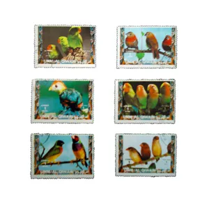 تمبر یادگاری طرح طبیعت مدل پرنده کد bird-593 مجموعه 6 عددی