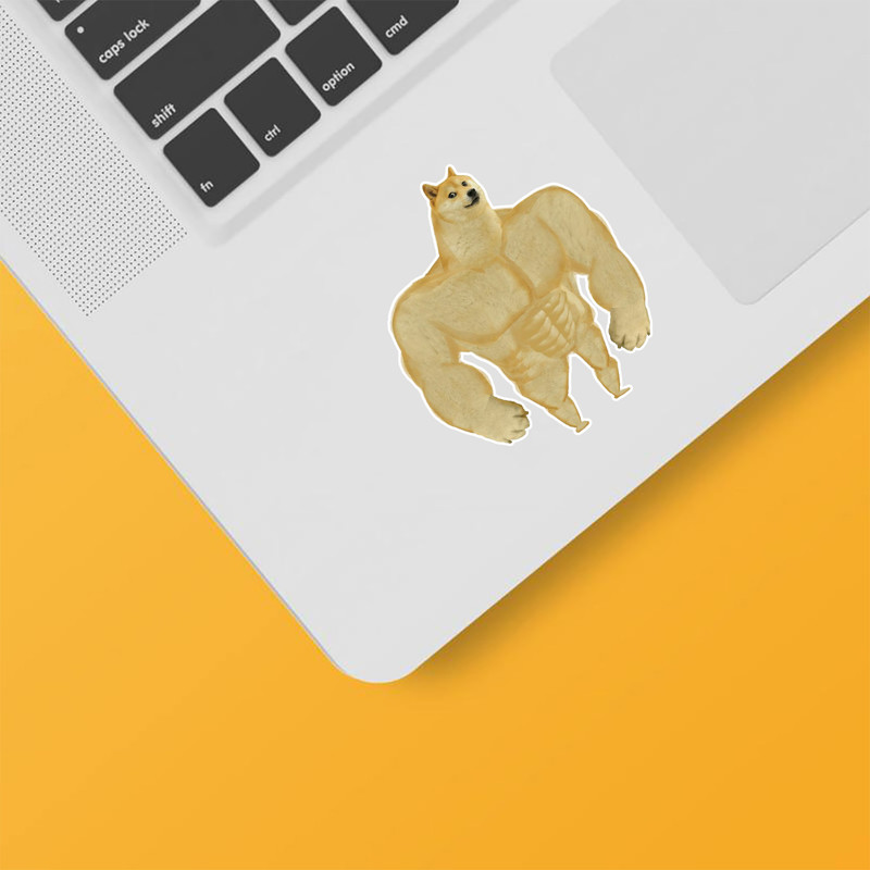 استیکر لپ تاپ و موبایل بووم طرح سگ مدل King Dog کد ET37