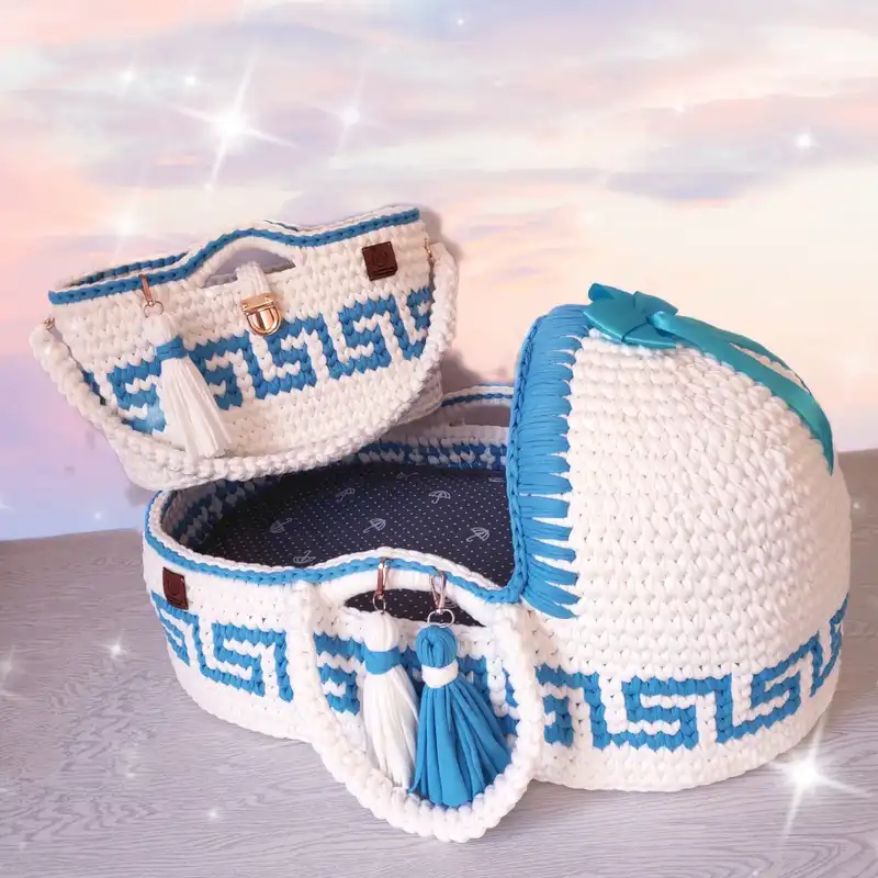 ست کیف و کریر بافتنی کد 10435