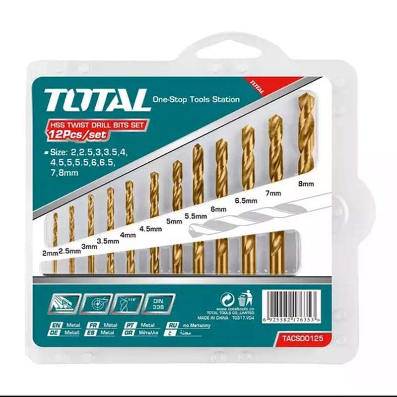ست مته فلز توتال مدل TACSD0125 مجموعه 12 عددی ست مته فلز توتال مدل TACSD0125 مجموعه 12 عددی