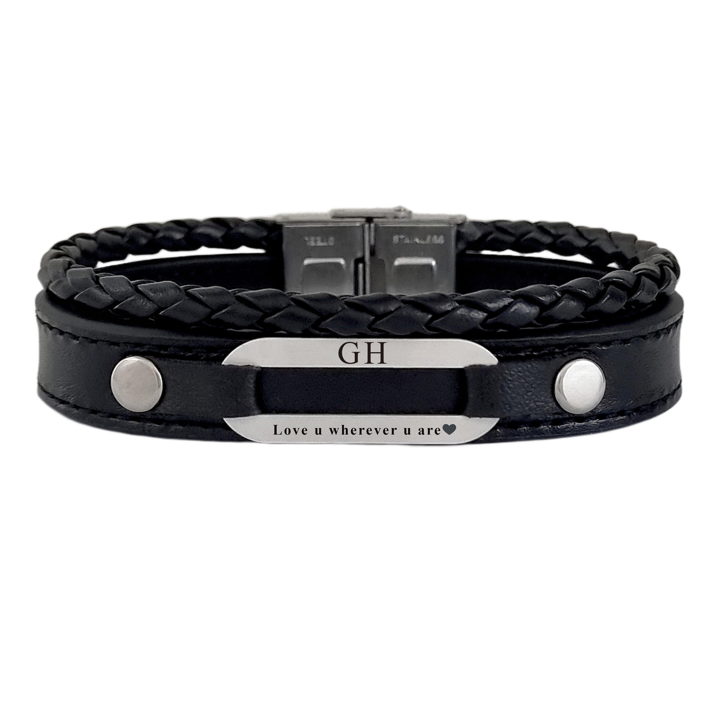 دستبند نقره مردانه گیوی مدل GH کد 72500