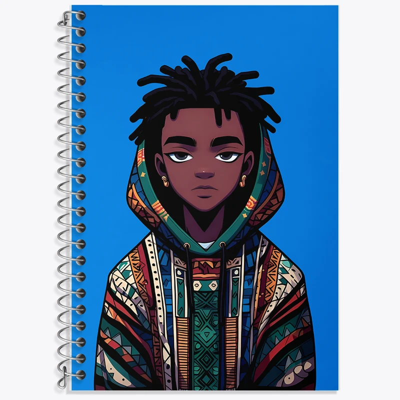 دفتر زبان 50 برگ خندالو مدل سه خط طرح پسر آفریقایی کد F6981