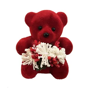  عروسک مدل خرس گل به دست ارتفاع 10 سانتی متر