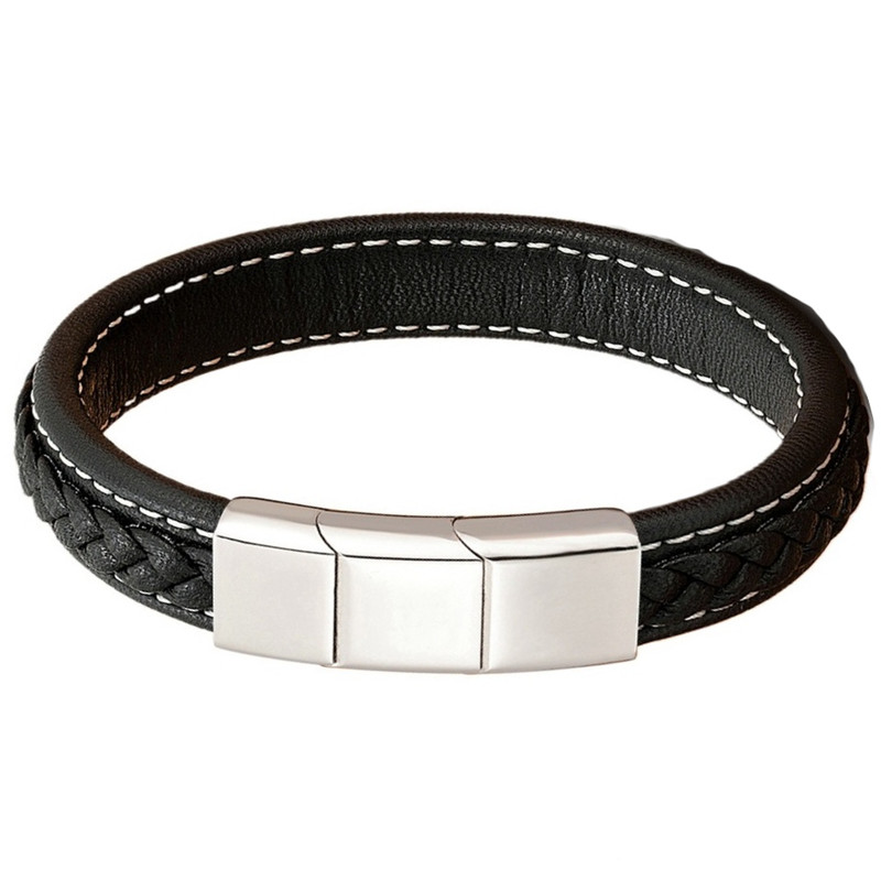 دستبند مردانه گالری گوهرسنگ مدل چرمی کد OT_146