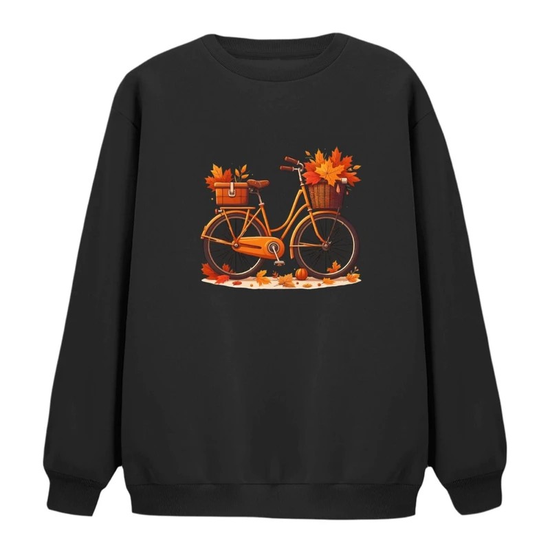 سویشرت زنانه مدل دوچرخه پاییزی 