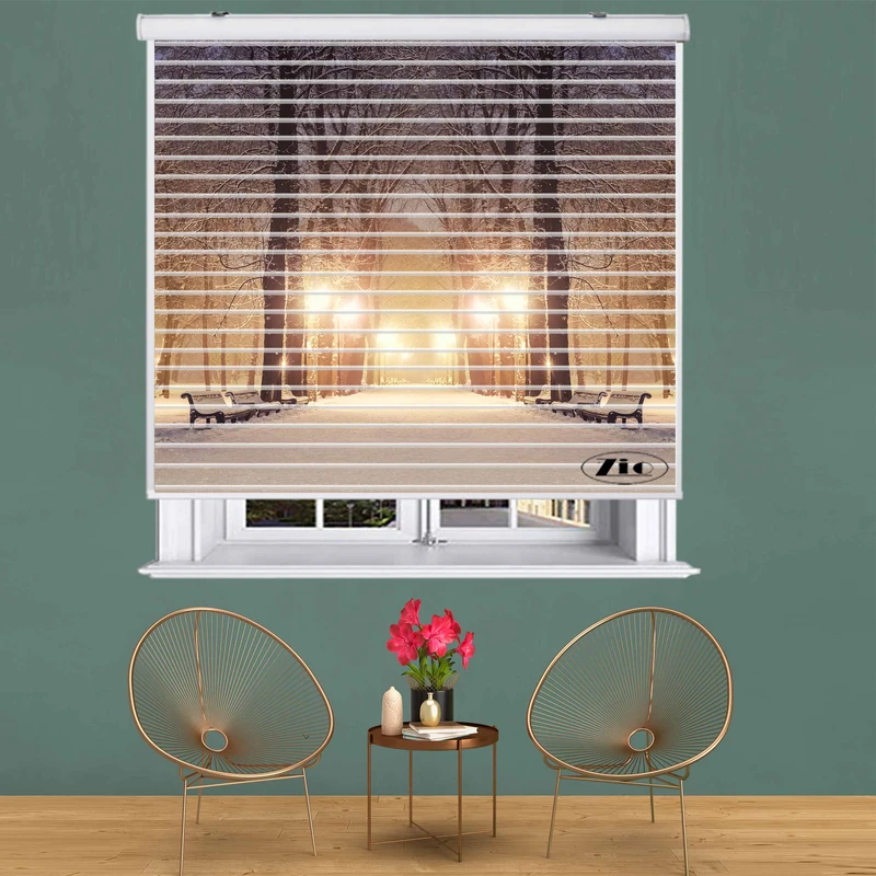  پرده زبرا زیو مدل سیلوئتL-5036 سایز 150x150 سانتی متر