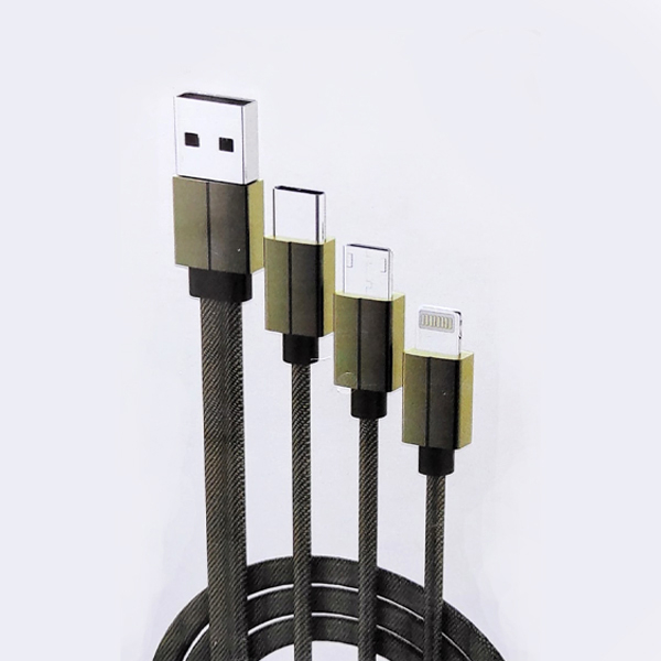 کابل تبدیل USB به microUSB / USB-C / لایتنینگ وای کی دیزاین مدل YK-S18 طول 1.2 متر
