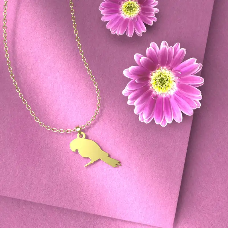 گردنبند طلا 18 عیار زنانه مدوپد مدل طوطی کد B2-1-1117