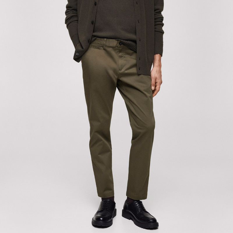 شلوار اسلیم فیت مردانه مانگو مدل کتان کد MG570PRA