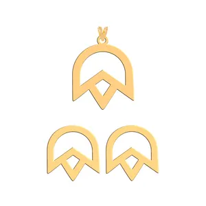 نیم ست طلا 18 عیار زنانه فرشته مدل گل WHSL-000175