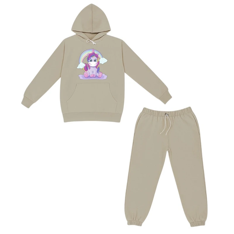 ست هودی و شلوار راحتی بچگانه مدل یونیکورن کد v14 