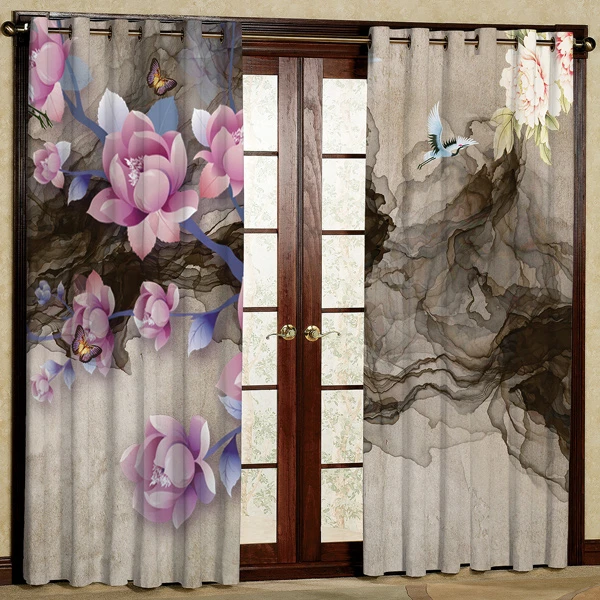 پرده پانچی مدل مخمل  کد 6365 سایز 280x140 سانتی متر